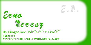 erno meresz business card